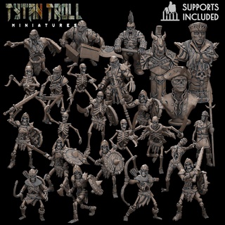 Oktober 22 Freisetzung pre supported Spiel Zombie Untote Fantasie tytantroll Miniaturen Bildhauerei dnd Skelette Krieger tötlich 3d print model - Mito3D