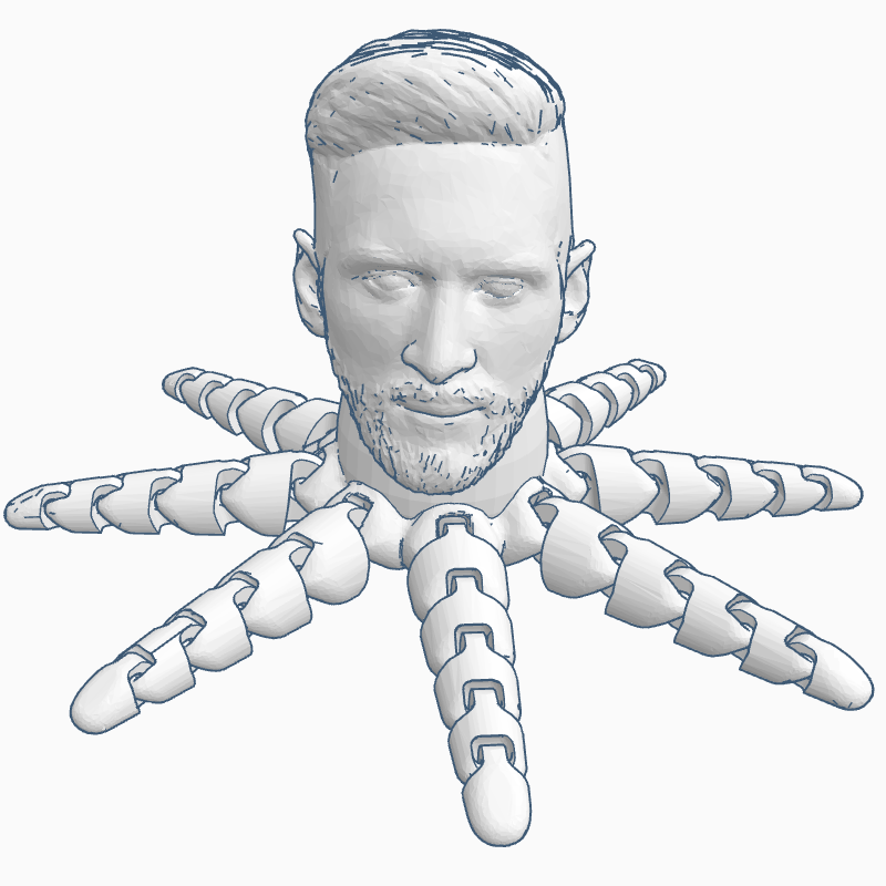 octomessi messitopus messi poulpe articulé football 3d modèle impression in endroit surréaliste sports athlète unique stl fichier collectionner fantaisie créatif amusement sculpture hybride célébrité ventilateur art 3D print model - Mito3D