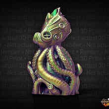 octopunk dice tower - support free architecture building rpg support-free supportless no-supports roll octopus dicetower dice-tower fatesend fates-end dnd role-playing-game dice-roll path-finder steampunk 3d print model - Mito3D