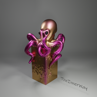 octopus squid ocean sea creature bust sculpture art deco decoration decorative 3d print model - Mito3D