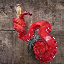 ahtapot lamba sanat fikirler tasarım iç dokunaç squid kraken yuvae27 e27 lampe dekor steampunk duvar deniz heykel canavar led 3d print model - Mito3D
