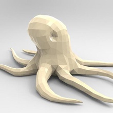 octopus low-poly art fish ocean animal toy sea monster 3d print model - Mito3D