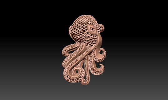 poulpe Collier bijoux 3d print model - Mito3D