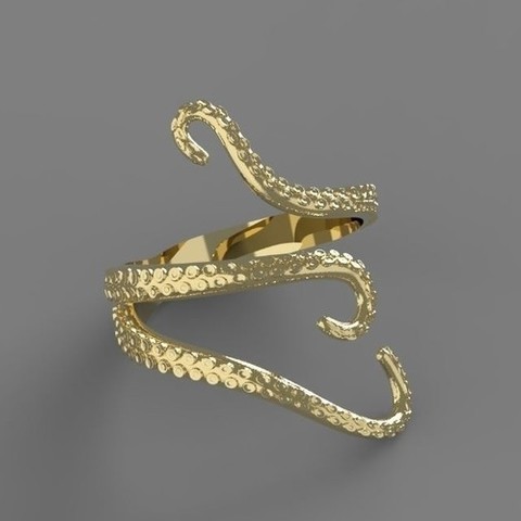 octopus ring jewelry luifer taiced equator 3D print model - Mito3D