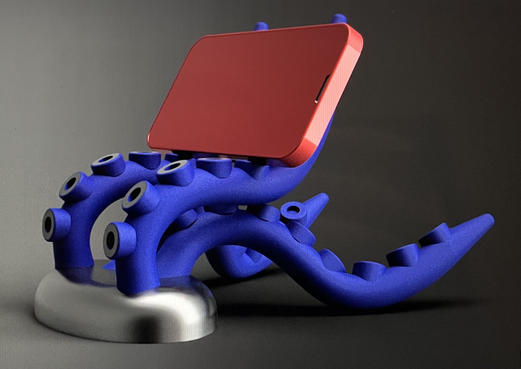polpo In piedi i phone smartphone supporto arte idee animale gadget vari superiore stl 3D print model - Mito3D