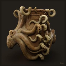 poulpe vase art le 3d print model - Mito3D