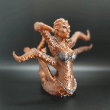 octupus sirena cecaelia arte scultura argilla decorazione ornamento ufficio arredamento figurina polpo pesce femmina casa creatura 3d print model - Mito3D