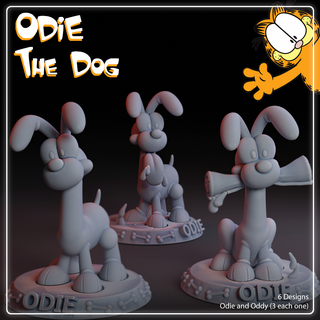 oddie dog - 3 versions toy print link fidget creature cute pet oddy garfield show 3d print model - Mito3D