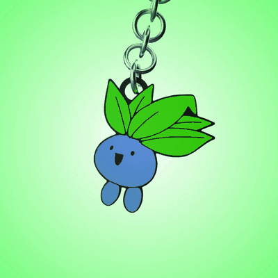 oddish pokemon keychain 043 jewelry key ring 151 keychains pack ams multicolor 3d print model - Mito3D