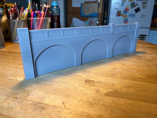 odel ferrocarril reteniendo paredes arcos modular diseño juego oo ho modelo arco ladrillo pared escena trasera 4mm 3d print model - Mito3D