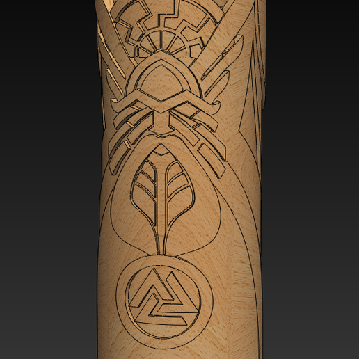 odin's totem art norse odin viking statue mythology pencilholder 3D print model - Mito3D