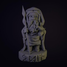 odin rdico dios od estatuilla vikingos pajaro cuervo tallado runas 3d print model - Mito3D
