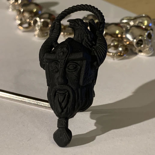 odin pendentif bijoux viking 3D print model - Mito3D