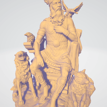 odin sitting wolves crows 3d print model art sculpture 3dprintingodin 3dprintingsculpture odinsculpture nordic goodnordic statue figure ancient old scans replicas 3d print model - Mito3D