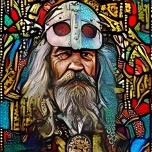 odin stained glass art 3d print model - Mito3D
