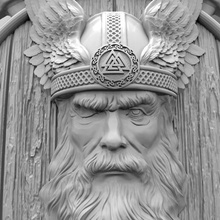 Odin kanatlar eksenler 3dmodel stl İskandinav mitoloji viking pagan Tanrı dekor iç panel 3d print model - Mito3D