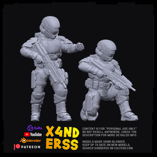 odst set 3 - marine army solder unsc space trooper miniature unofficial halo wargaming miniatures reach infinite 3d print model - Mito3D