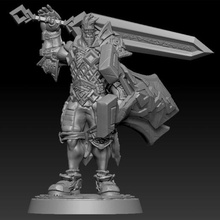 oelrik stormsword half-giant cleric shield greatsword art giant storm fighter scale mail great sword viking hipster 30mm 32mm d&d miniature 3d print model - Mito3D