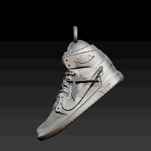off white Nike air Jordan 1 charme doigt baskets fantoche porte clés 3d print model - Mito3D
