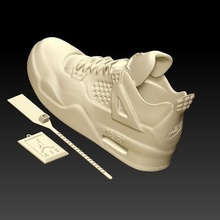 off white Nike air Jordan 4 mode porte clés doigt baskets fantoche sneaker 3d print model - Mito3D