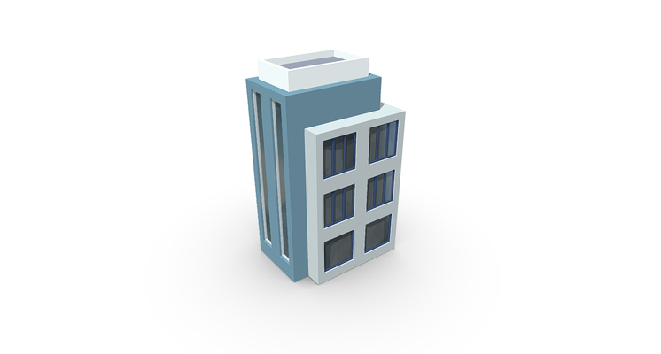 office building city city-assets game game-assets toy-art places city-props cityscene architecture poly house home toy houses apartment motel showroom store 3d print model - Mito3D