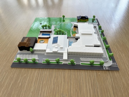 escritório complexo Educação diorama piscina casa escola universidade primário Alto 3d print model - Mito3D