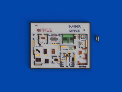 Büro Fußboden planen dunder Mifflin inc tv Show 3d print model - Mito3D