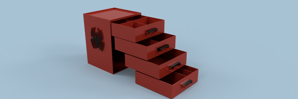ofis depolama ev Çekmece araçlar örümcek adam hayret baskı basit 3d print model - Mito3D