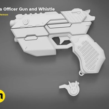 officer dva gun whistle overwatch game games toys rotating revolver battle video rifle cosplay hero in-game blaster war weapon accessories 3d print 3d print model - Mito3D