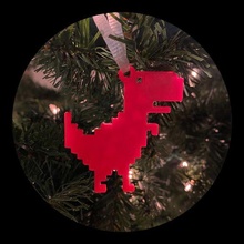 desconectado dinosaurio fiesta ornamento joyería joya Navidad decoración decoraciones dinosaurios google alegre tirano saurio Rex llaveros 3d print model - Mito3D