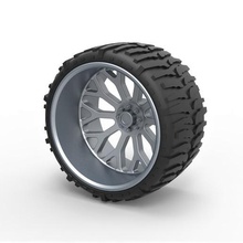 offroad Rad gehoben LKW 2 verschiedene diecast Reifen Teil Fahrzeug drucken bedruckbar ist - Spielzeug skaliert liftedtruck widewheel widetire 3d print model - Mito3D