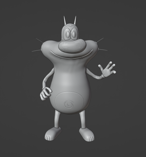 oggy jogos personagem baratas gato brinquedo estátua fantasia ficcional criatura brinquedos 3d print model - Mito3D