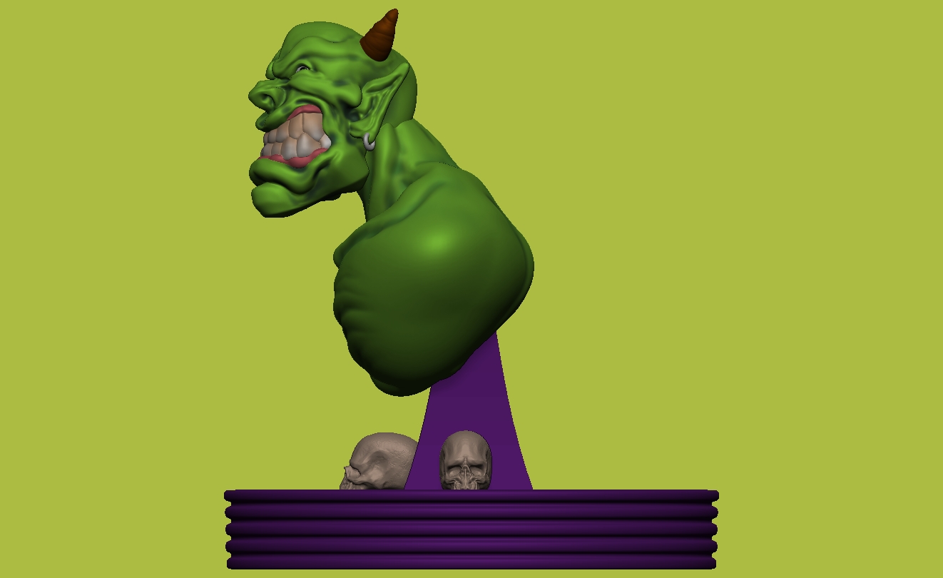 ogro busto mitología monstruo 3D print model - Mito3D