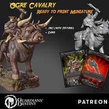 ogre cavalry game tabletop character orc sword miniature printable warcraft rpg dungeonsanddragons 3d print model - Mito3D