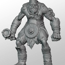 ogro gigante juego martillo guerra fantasía d bárbaro miniatura 3d print model - Mito3D