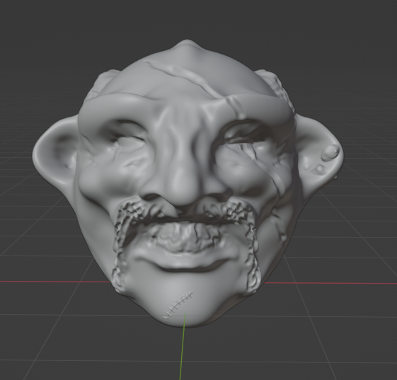 ogre head Game scarred nasty amateur 3D print model - Mito3D