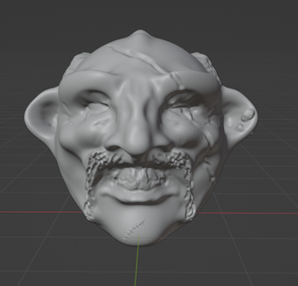 ogre head Game ogre head scarred nasty amateur  3d print model - Mito3D