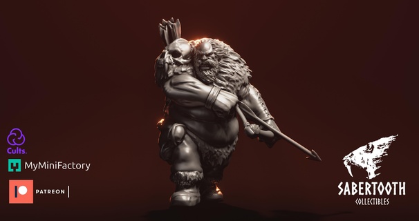 ogro caçador reis guerra 3d print model - Mito3D