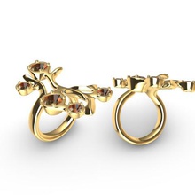 oh deer jewelry ring organic dear horns 3d print model - Mito3D