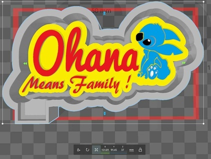 ohana means family mold soap epoxy freshie silicon candle custom stitch 3d print model - Mito3D