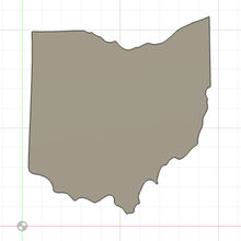 ohio shaped yapboz şablon Sanat Ohio kolay ucuz 3d print model - Mito3D