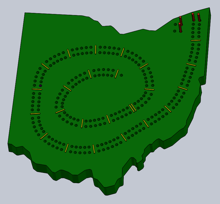 ohio cribbage board game games midwest game 3d print model - Mito3D