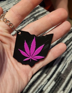ohio marijuana keychain Jewelry cannabis weed 3d print model - Mito3D