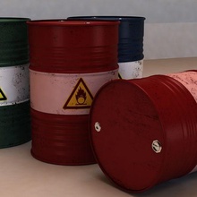 oil barrel metal drum oildrum petrol pertoleum gameready low poly gasoline flammable canister crude industrial fuel aluminum liquid canned container 3d print model - Mito3D