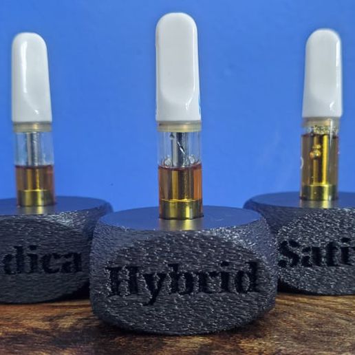 oil cartridge holder sativa hybrid indica vape pen cart 3D print model - Mito3D