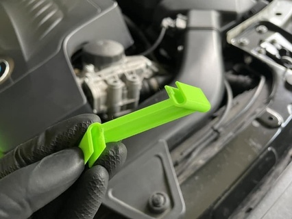 oil drain access flap clip car maintenance diy 3d print model - Mito3D
