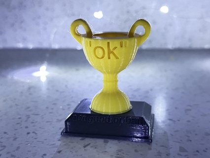 ok trophy - good bad sculptures busts art 3d print model - Mito3D