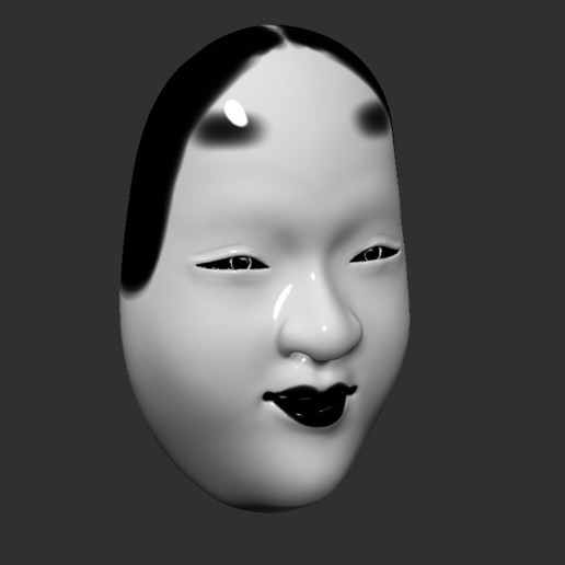 okame wakaonna japanese mask art wakaonna japanese okame oni mask traditional mask asian otaku 3D print model - Mito3D
