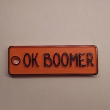 okboomer Anahtarlık moda boomer keyfob komik basit şaka aksesuar 3d print model - Mito3D
