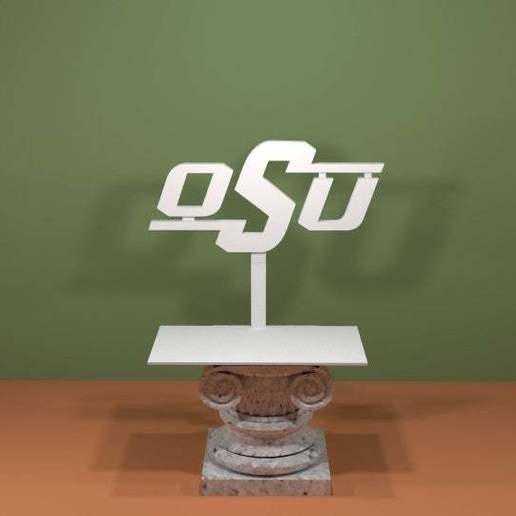 oklahoma state university cowboys cowgirls osu logo art signs logos sign 3D print model - Mito3D